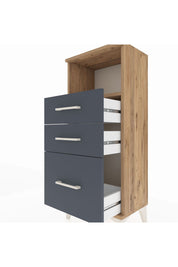Arges Komodin Tek Raflı 3 Çekmeceli 44x30x106 Çam-Antrasit