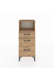 Arges Komodin Tek Raflı 3 Çekmeceli 44x30x106 Çam-Çam