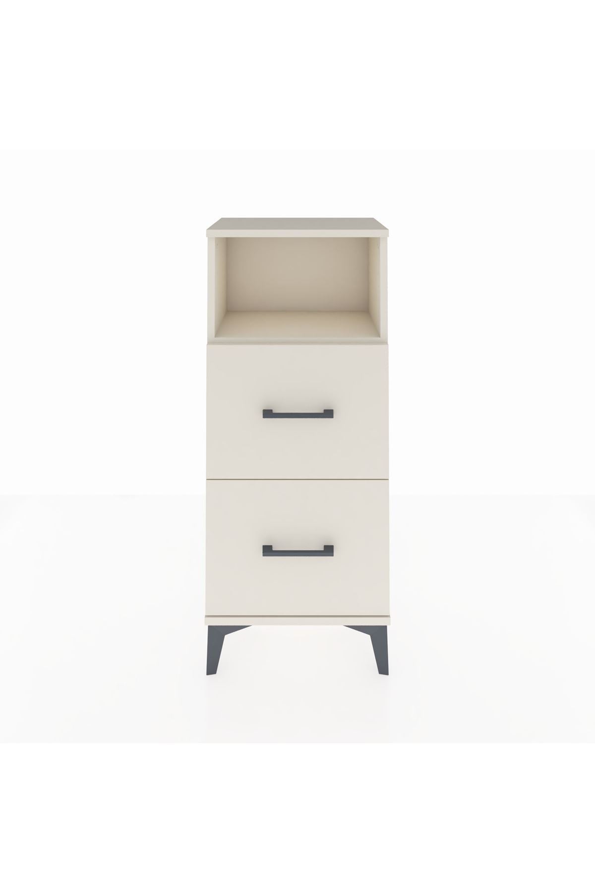 Arges Komodin Tek Raflı 2 Çekmeceli 44x30x106 Aytaşı-Aytaşı