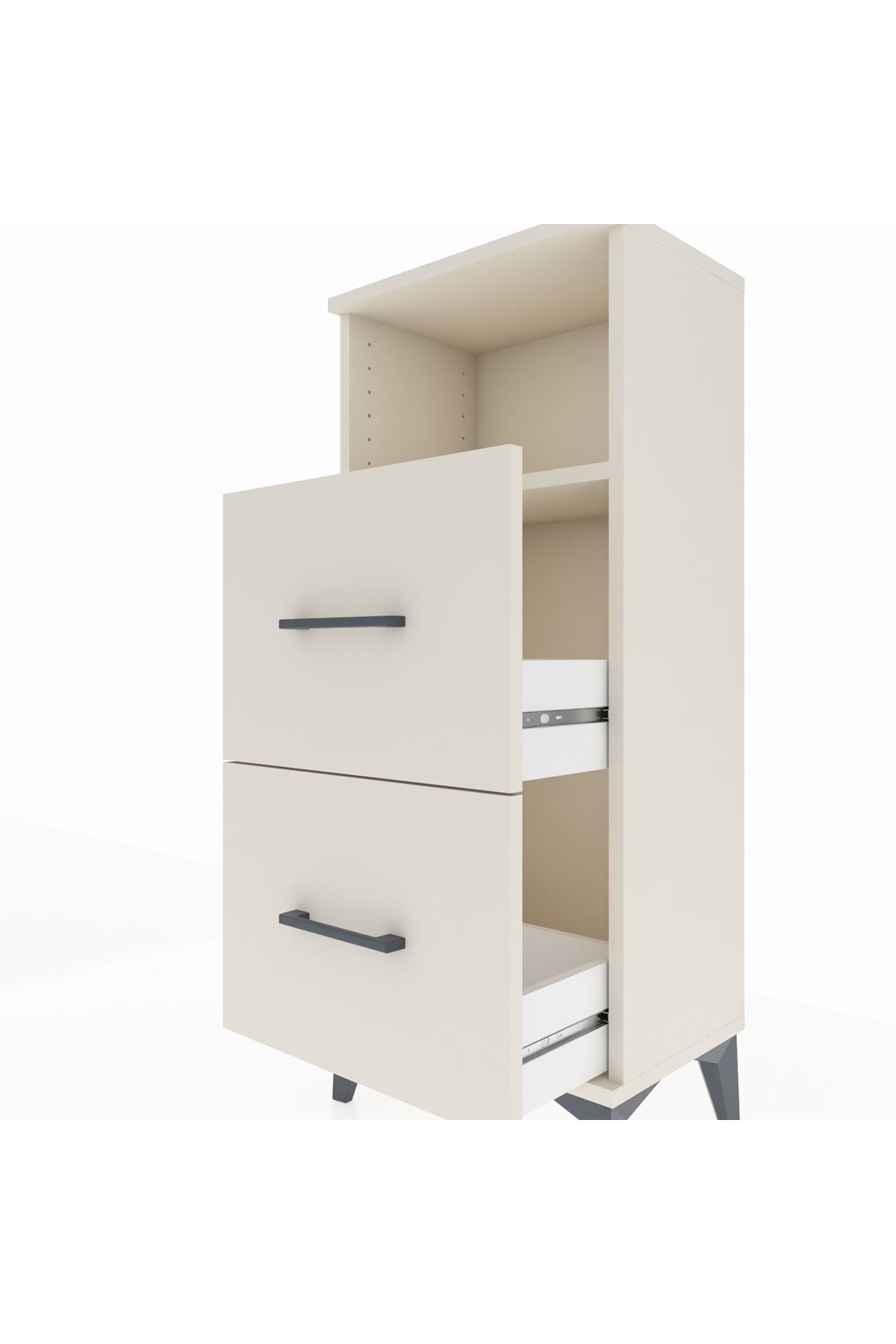 Arges Komodin Tek Raflı 2 Çekmeceli 44x30x106 Aytaşı-Aytaşı