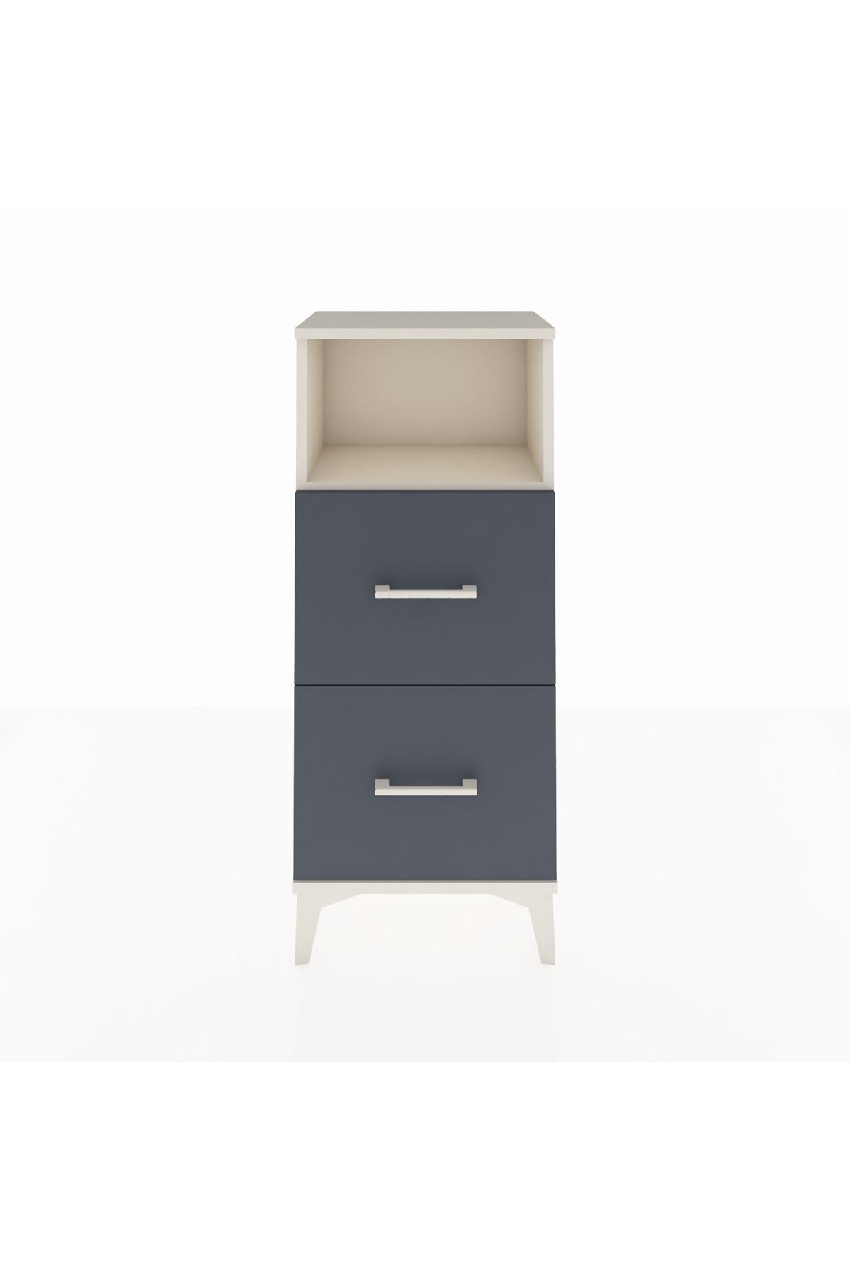 Arges Komodin Tek Raflı 2 Çekmeceli 44x30x106 Aytaşı-Antrasit