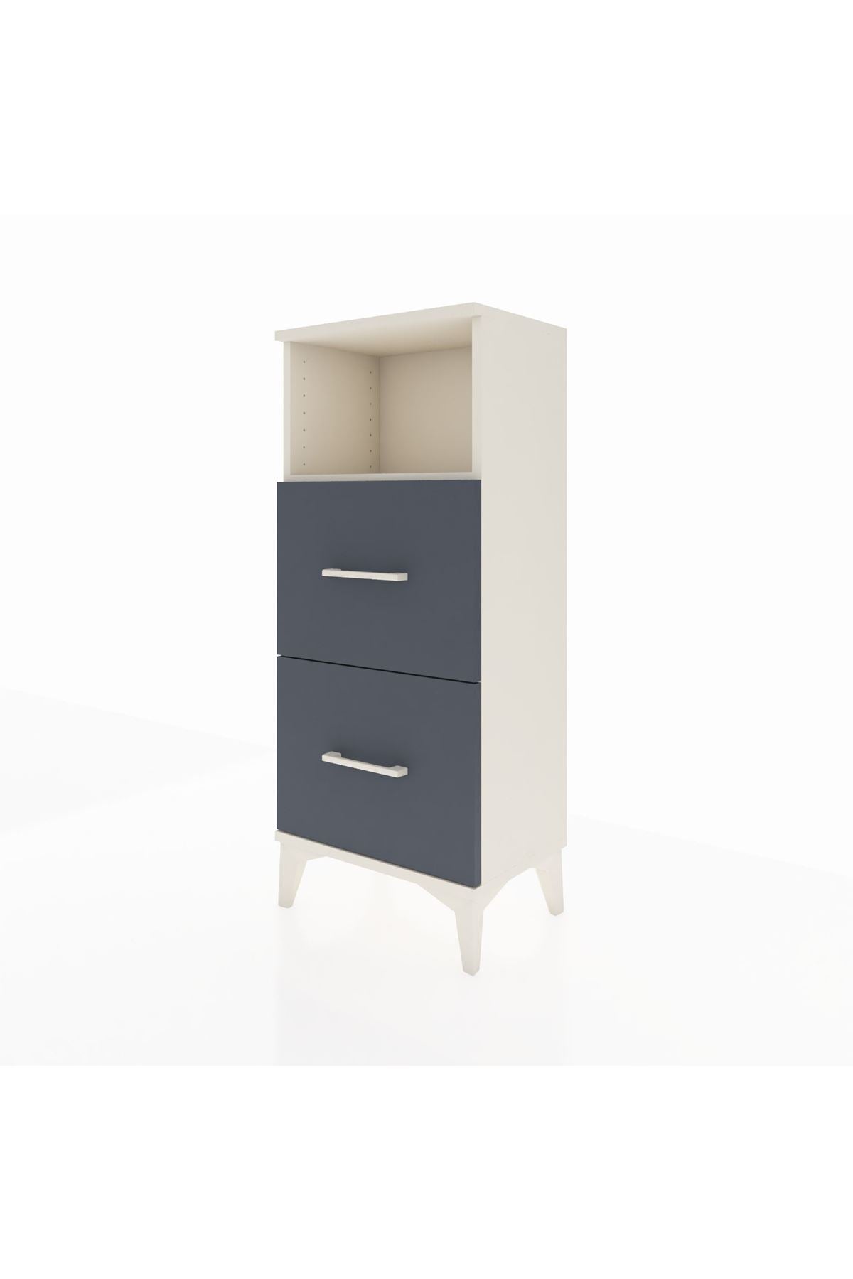 Arges Komodin Tek Raflı 2 Çekmeceli 44x30x106 Aytaşı-Antrasit