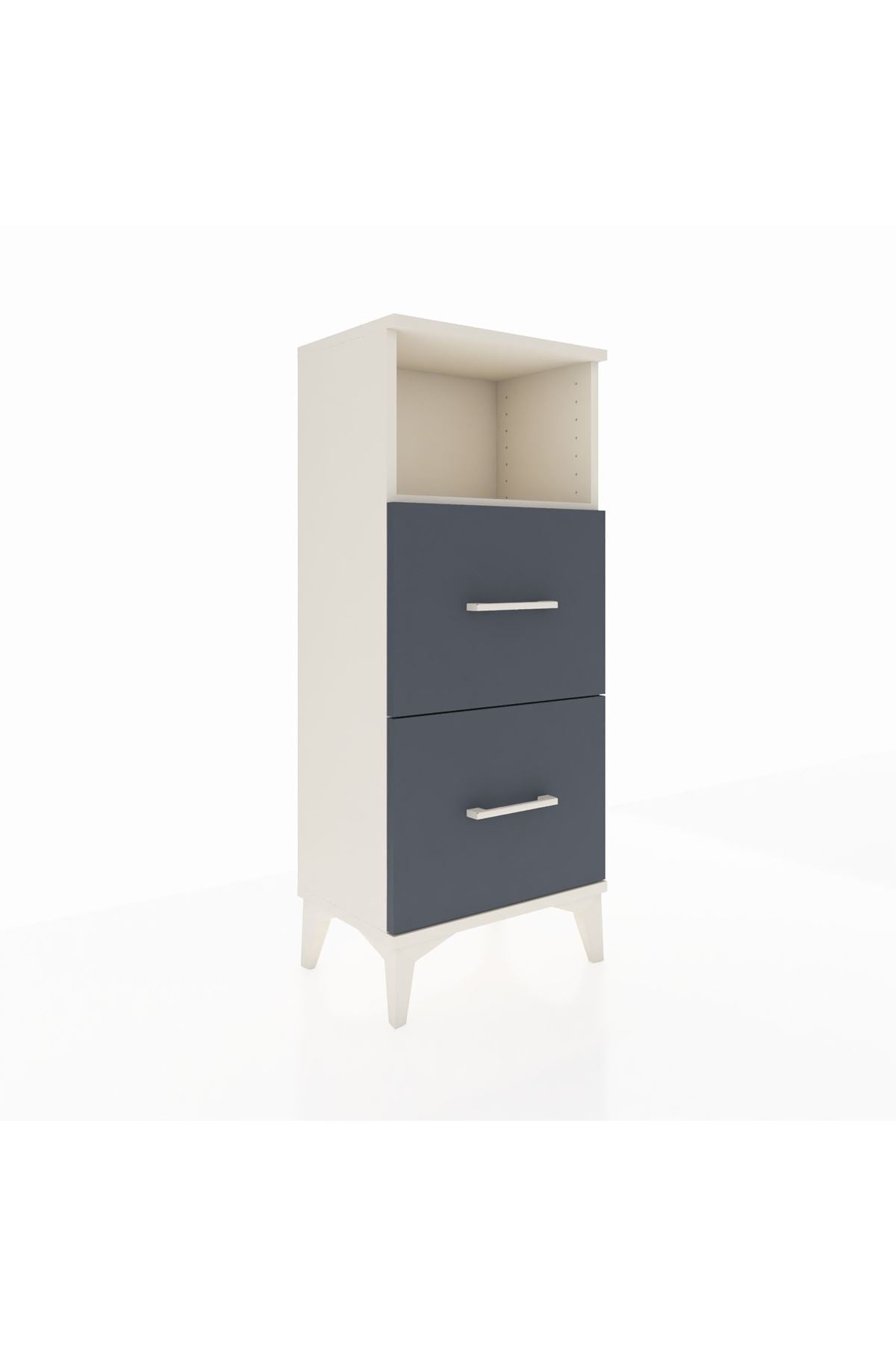 Arges Komodin Tek Raflı 2 Çekmeceli 44x30x106 Aytaşı-Antrasit