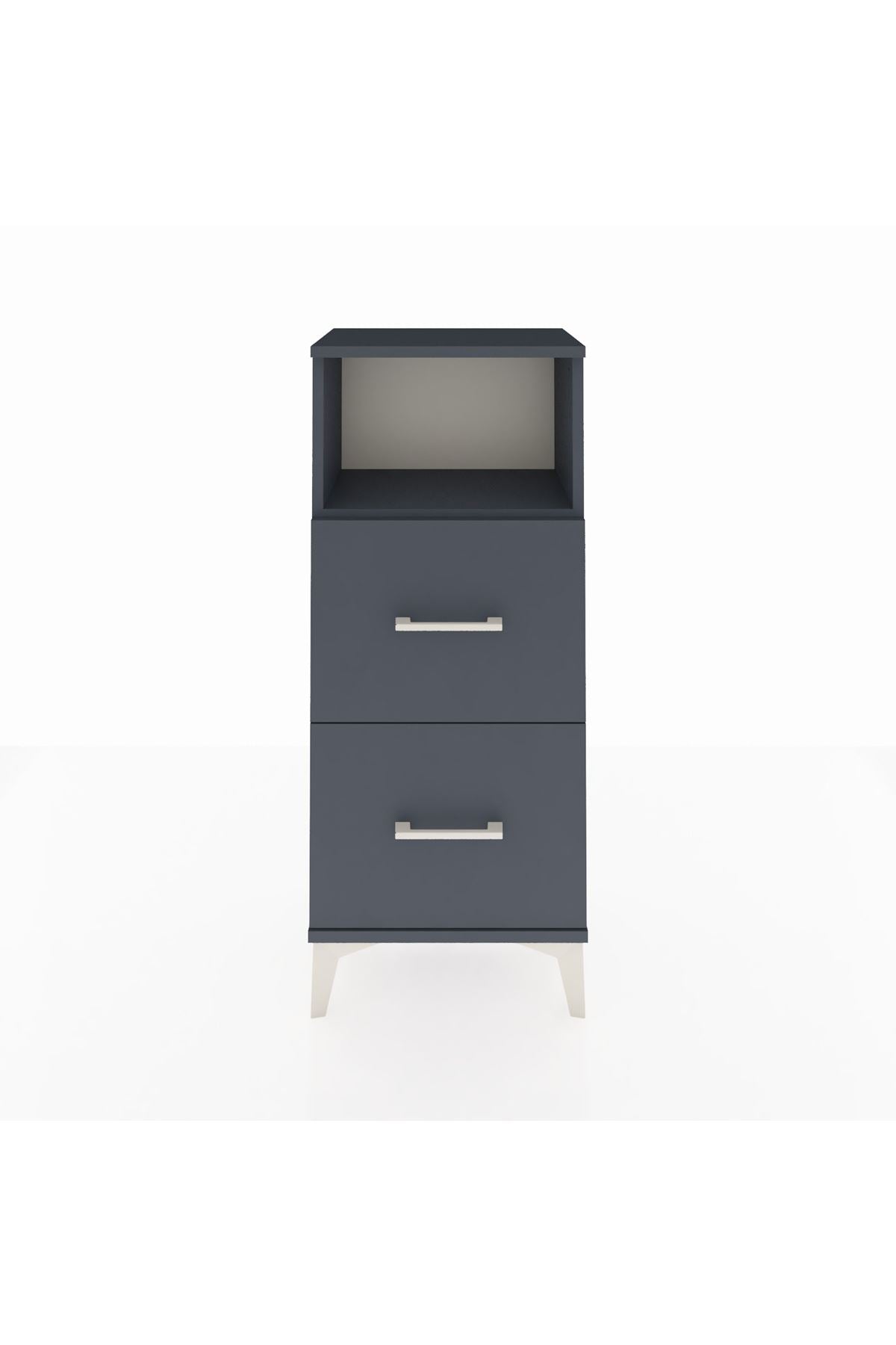 Arges Komodin Tek Raflı 2 Çekmeceli 44x30x106 Antrasit-Antrasit