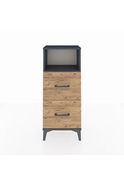 Arges Komodin Tek Raflı 2 Çekmeceli 44x30x106 Antrasit-Çam