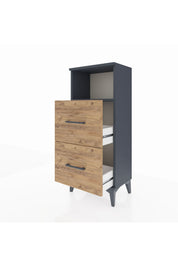 Arges Komodin Tek Raflı 2 Çekmeceli 44x30x106 Antrasit-Çam
