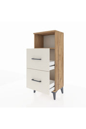 Arges Komodin Tek Raflı 2 Çekmeceli 44x30x106 Çam-Aytaşı