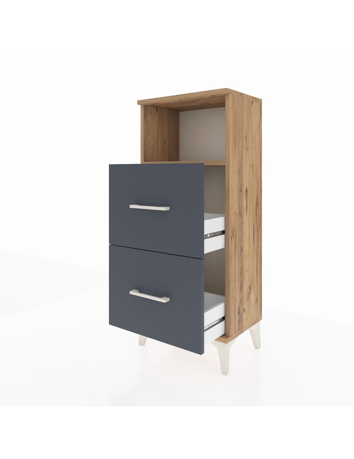 Arges Komodin Tek Raflı 2 Çekmeceli 44x30x106 - S10M015V8A
