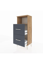 Arges Komodin Tek Raflı 2 Çekmeceli 44x30x106 Çam-Antrasit