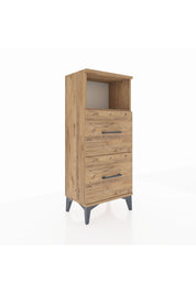 Arges Komodin Tek Raflı 2 Çekmeceli 44x30x106 Çam-Çam