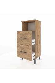 Arges Komodin Tek Raflı 2 Çekmeceli 44x30x106 Çam-Çam