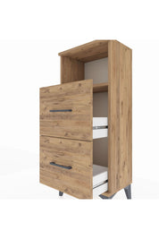 Arges Komodin Tek Raflı 2 Çekmeceli 44x30x106 Çam-Çam