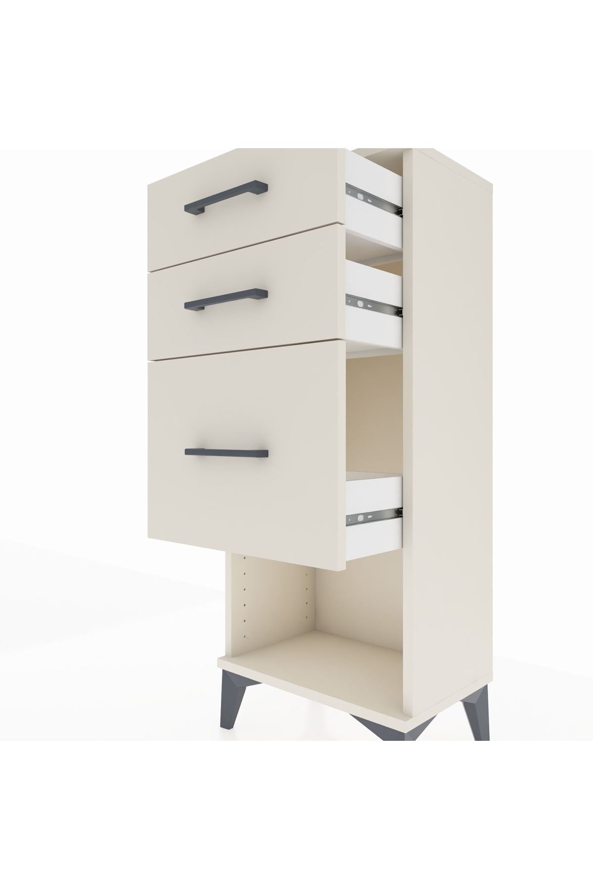 Arges Komodin 3 Çekmeceli 44x30x106 Aytaşı-Aytaşı