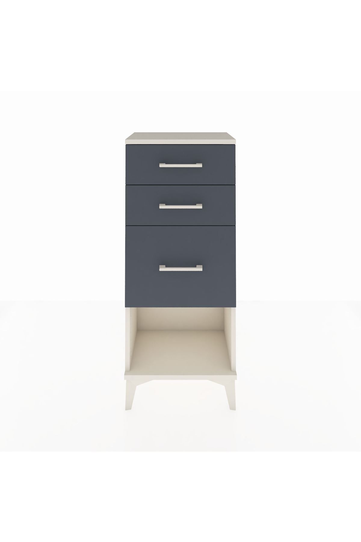Arges Komodin 3 Çekmeceli 44x30x106 Aytaşı-Antrasit