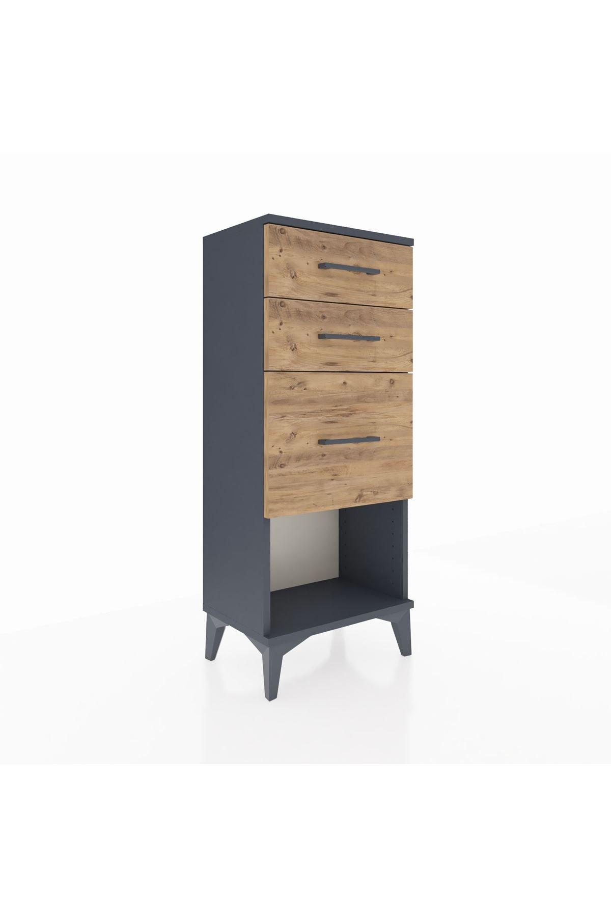 Arges Komodin 3 Çekmeceli 44x30x106 Antrasit-Çam