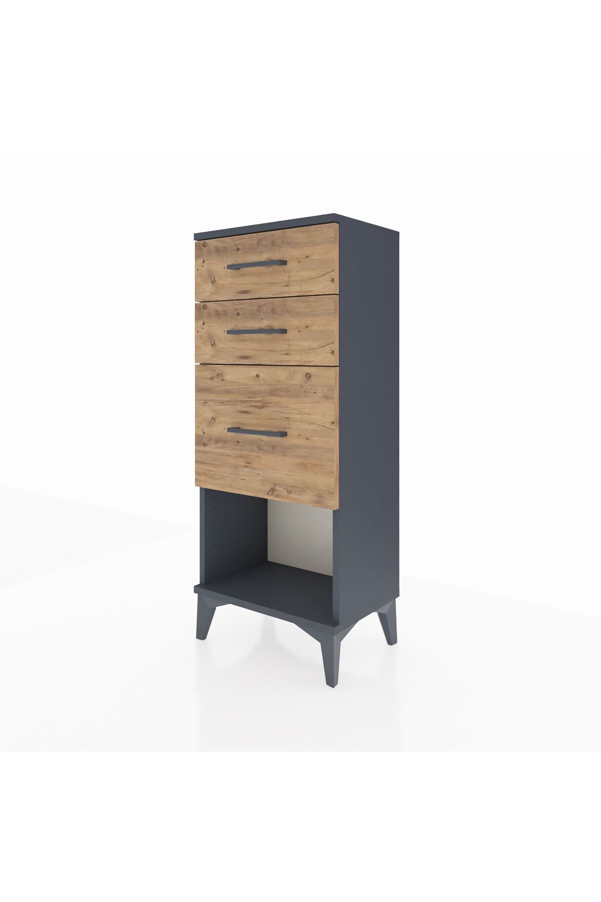 Arges Komodin 3 Çekmeceli 44x30x106 Antrasit-Çam