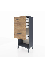 Arges Komodin 3 Çekmeceli 44x30x106 Antrasit-Çam