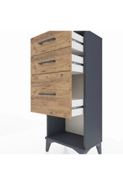 Arges Komodin 3 Çekmeceli 44x30x106 Antrasit-Çam