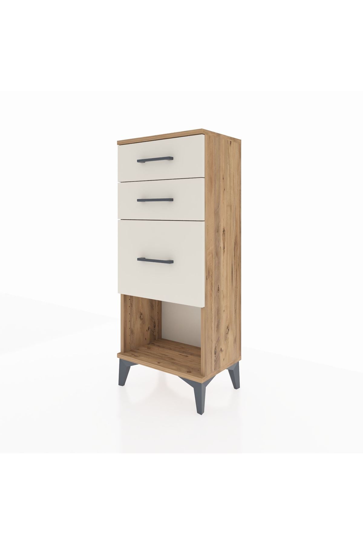 Arges Komodin 3 Çekmeceli 44x30x106 Çam-Aytaşı