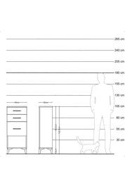 Arges Komodin 3 Çekmeceli 44x30x106 Çam-Aytaşı