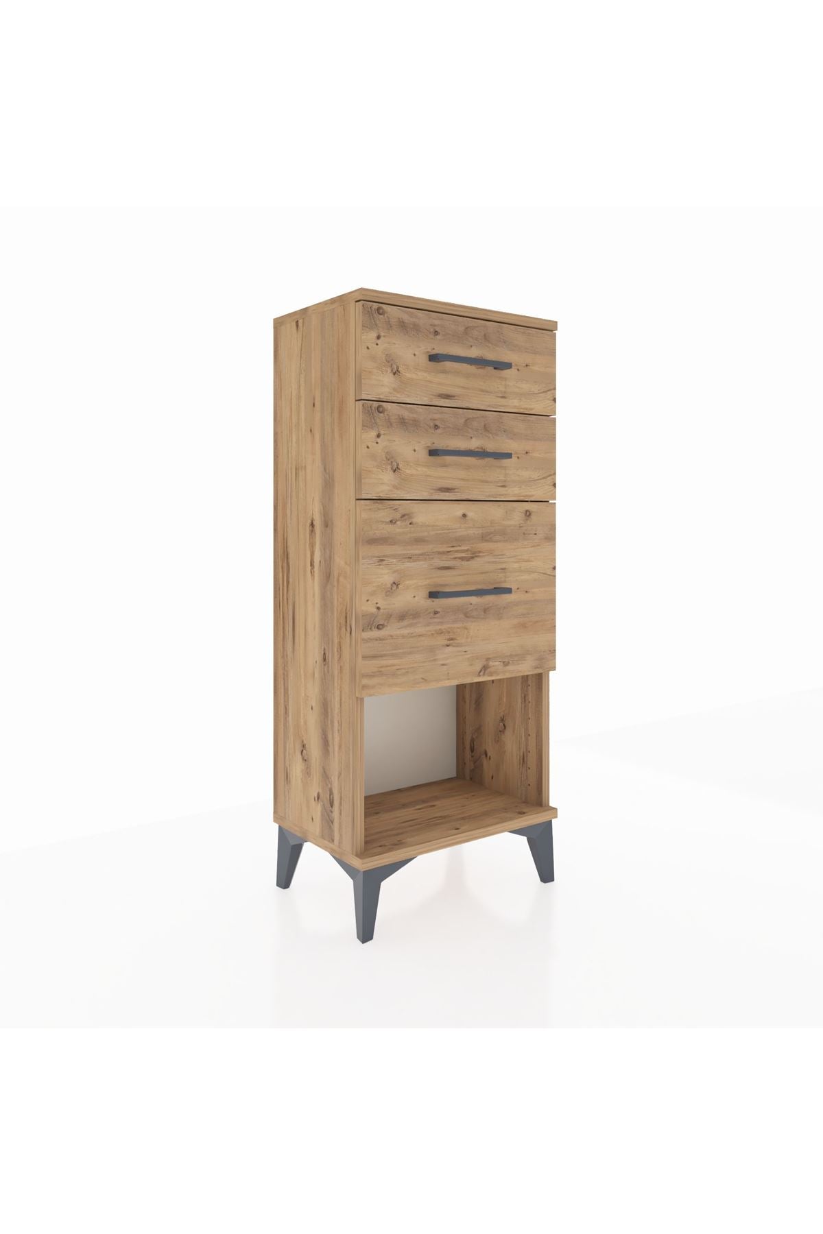 Arges Komodin 3 Çekmeceli 44x30x106 Çam-Çam