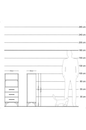 Arges Komodin 2 Raflı 3 Çekmeceli 44x30x106 Aytaşı-Aytaşı