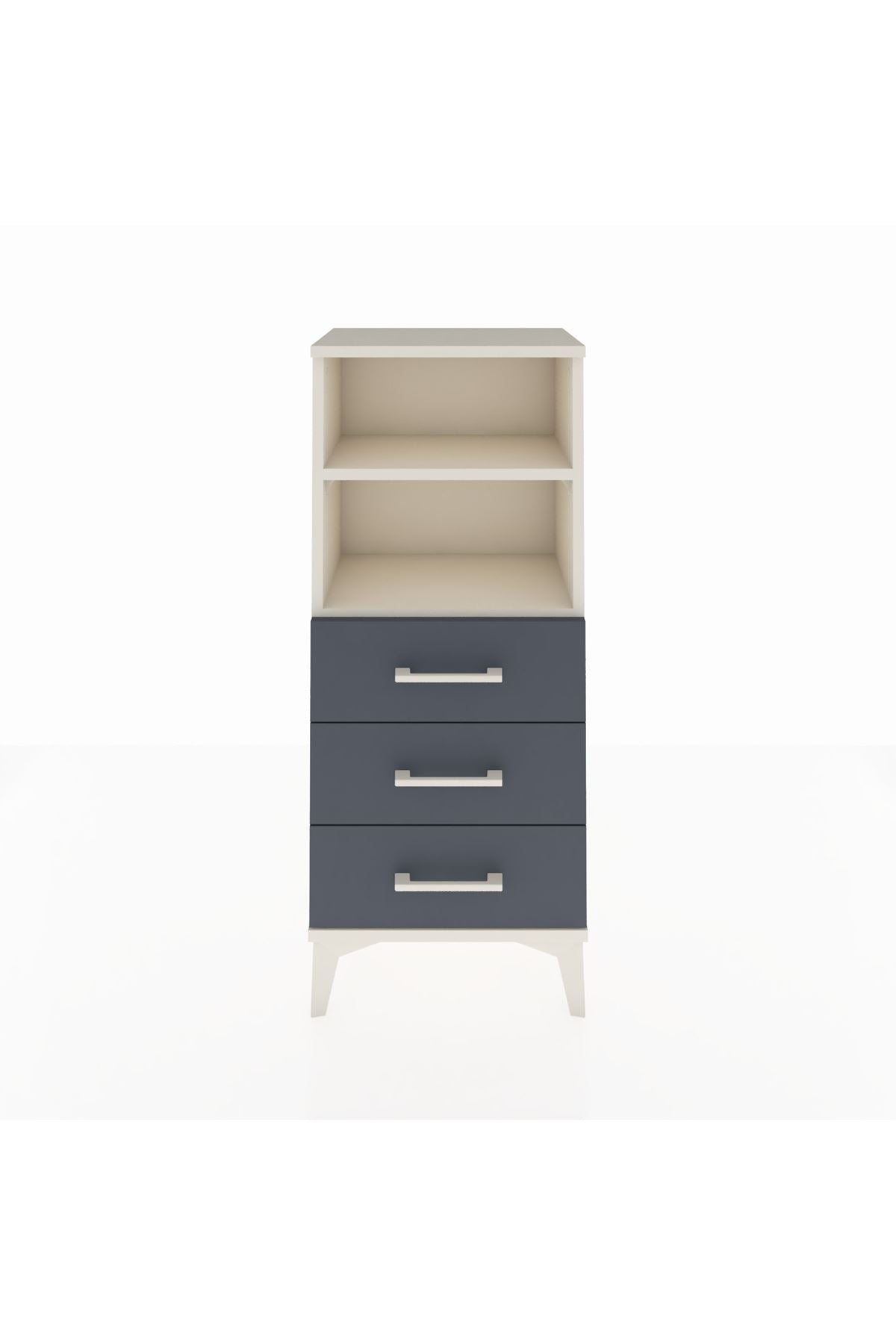 Arges Komodin 2 Raflı 3 Çekmeceli 44x30x106 Aytaşı-Antrasit