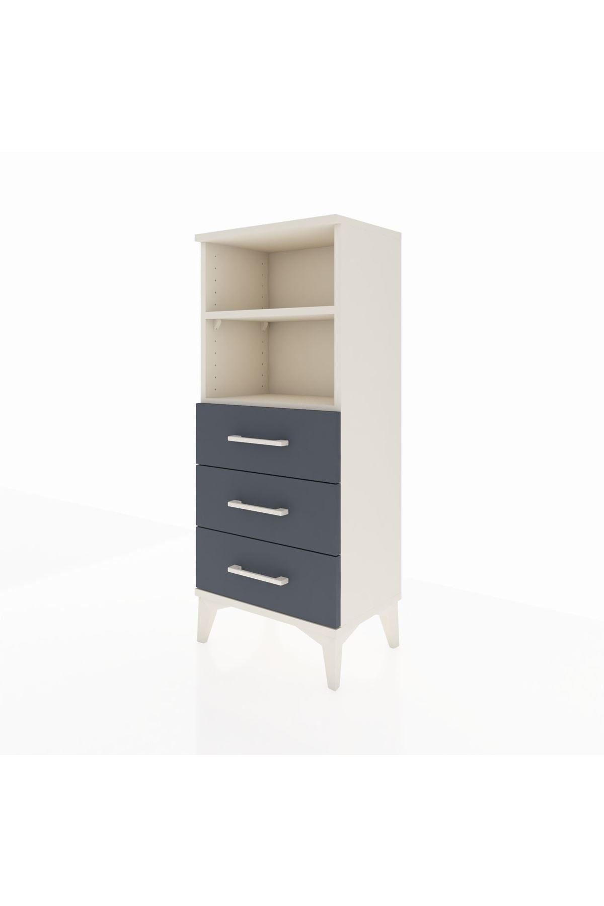 Arges Komodin 2 Raflı 3 Çekmeceli 44x30x106 Aytaşı-Antrasit