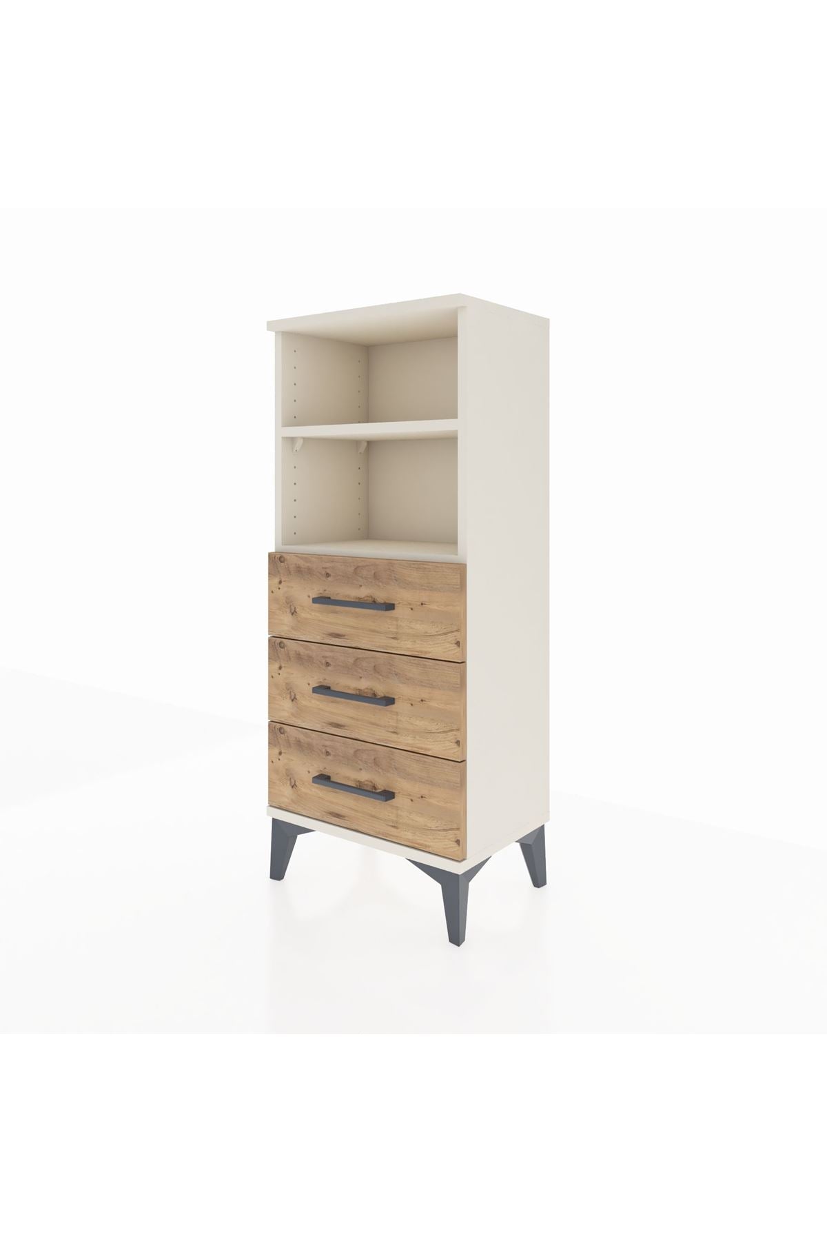 Arges Komodin 2 Raflı 3 Çekmeceli 44x30x106 Aytaşı-Çam