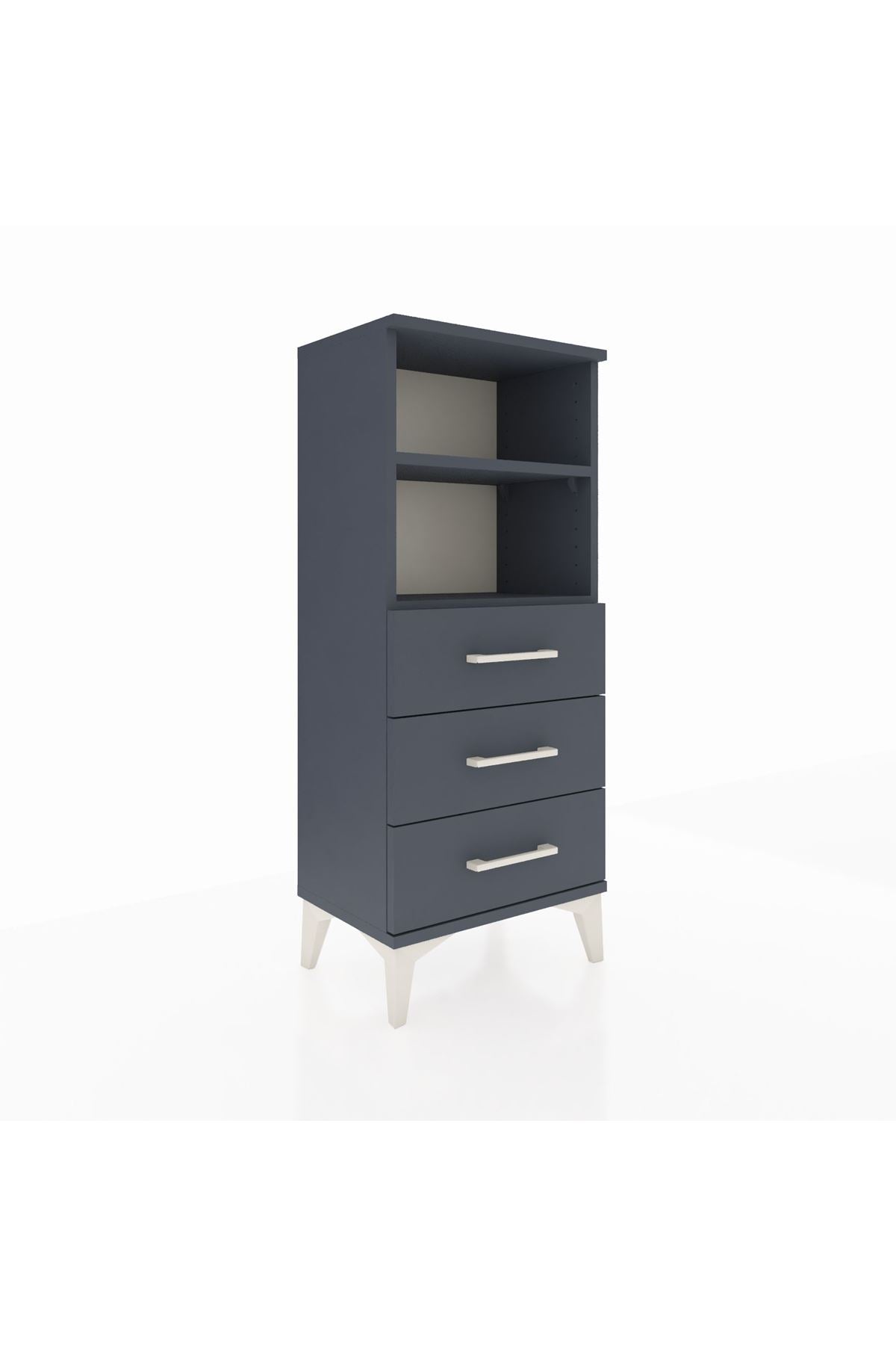 Arges Komodin 2 Raflı 3 Çekmeceli 44x30x106 Antrasit-Antrasit