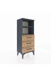 Arges Komodin 2 Raflı 3 Çekmeceli 44x30x106 Antrasit-Çam