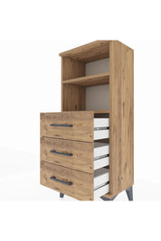 Arges Komodin 2 Raflı 3 Çekmeceli 44x30x106 Çam-Çam