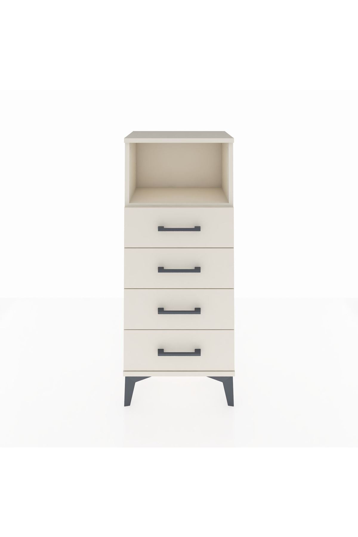 Arges Komodin Tek Raflı 4 Çekmeceli 44x30x106 Aytaşı-Aytaşı