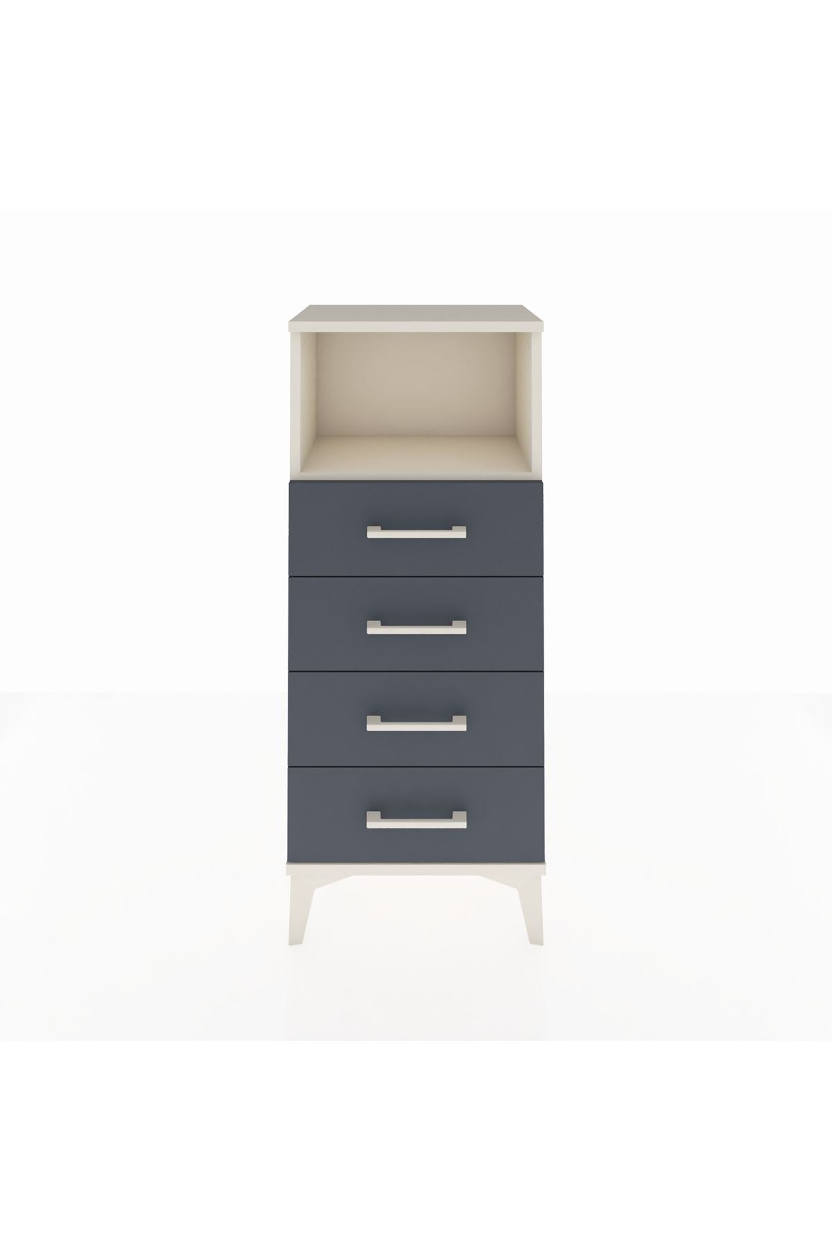 Arges Komodin Tek Raflı 4 Çekmeceli 44x30x106 Aytaşı-Antrasit