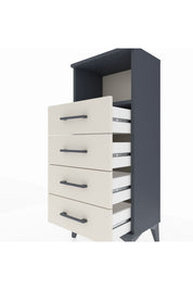 Arges Komodin Tek Raflı 4 Çekmeceli 44x30x106 Antrasit-Aytaşı