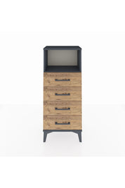 Arges Komodin Tek Raflı 4 Çekmeceli 44x30x106 Antrasit-Çam