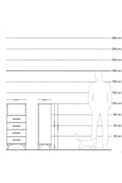 Arges Komodin Tek Raflı 4 Çekmeceli 44x30x106 Çam-Antrasit