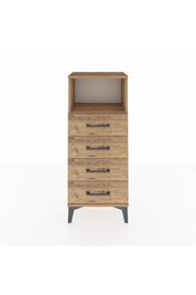 Arges Komodin Tek Raflı 4 Çekmeceli 44x30x106 Çam-Çam