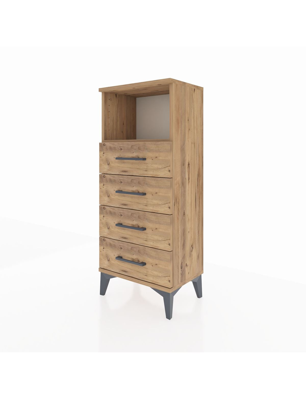 Arges Komodin Tek Raflı 4 Çekmeceli 44x30x106 - S10M018V9A