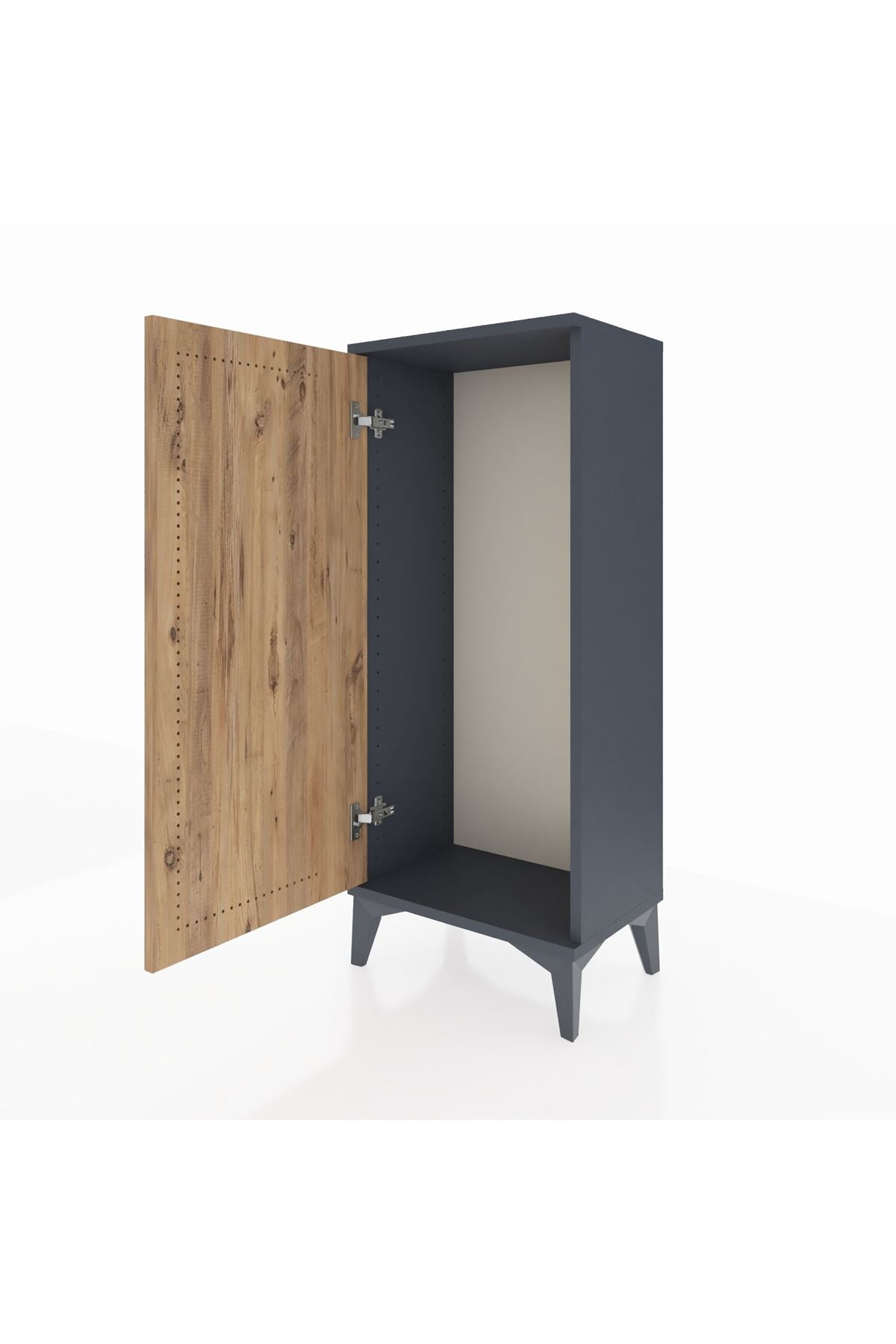 Arges Komodin Tek Kapaklı 44x30x106 Antrasit-Çam