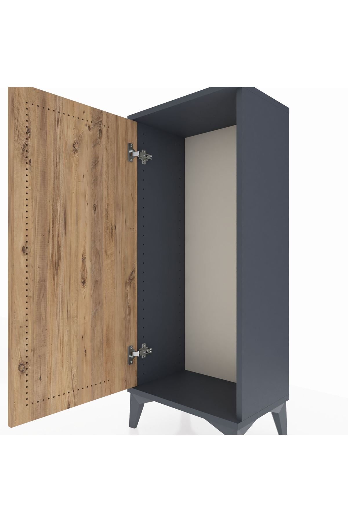 Arges Komodin Tek Kapaklı 44x30x106 Antrasit-Çam