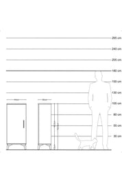 Arges Komodin Tek Kapaklı 44x30x106 Antrasit-Çam