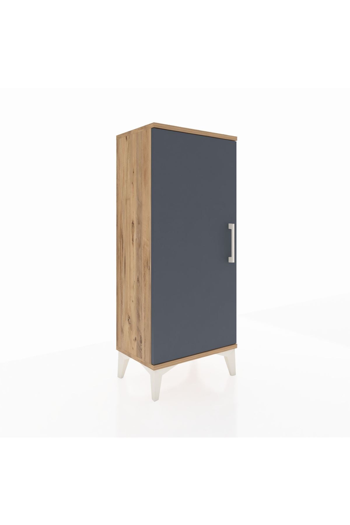 Arges Komodin Tek Kapaklı 44x30x106 Çam-Antrasit