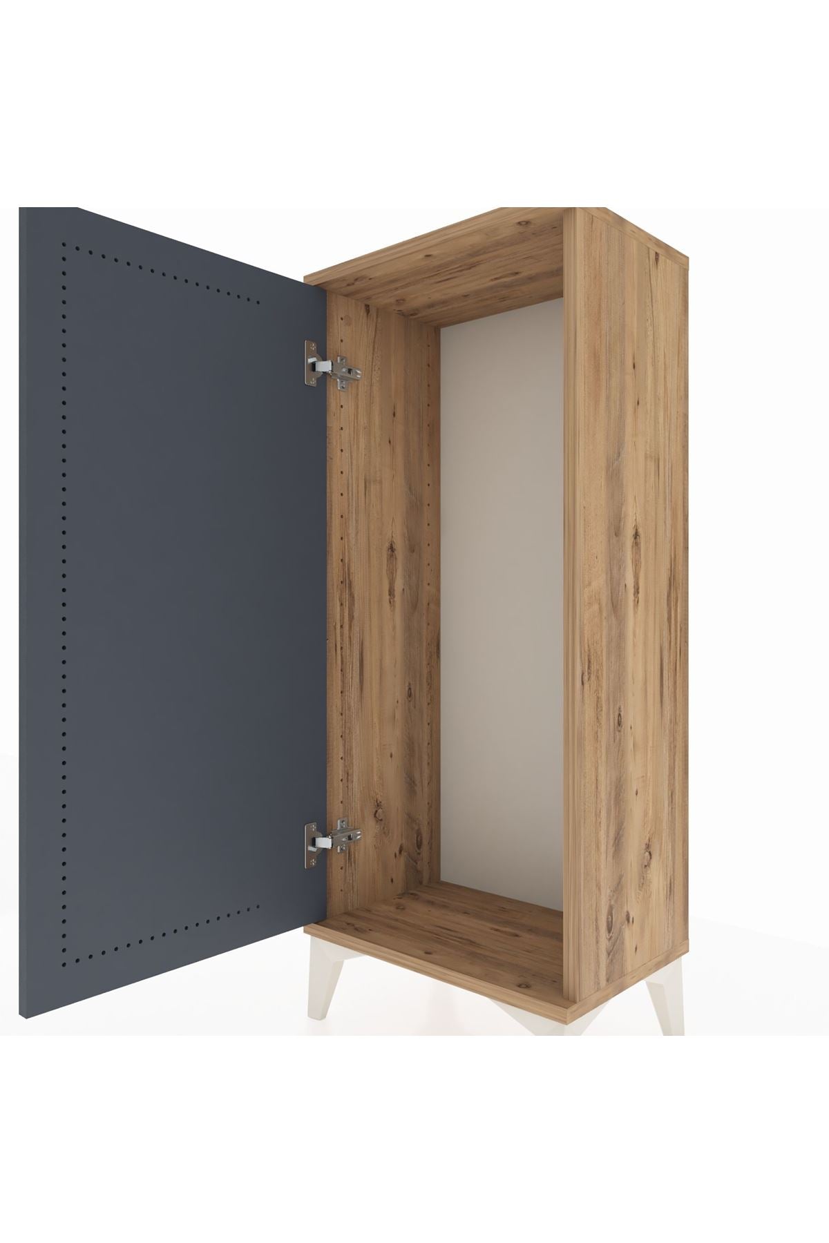 Arges Komodin Tek Kapaklı 44x30x106 Çam-Antrasit