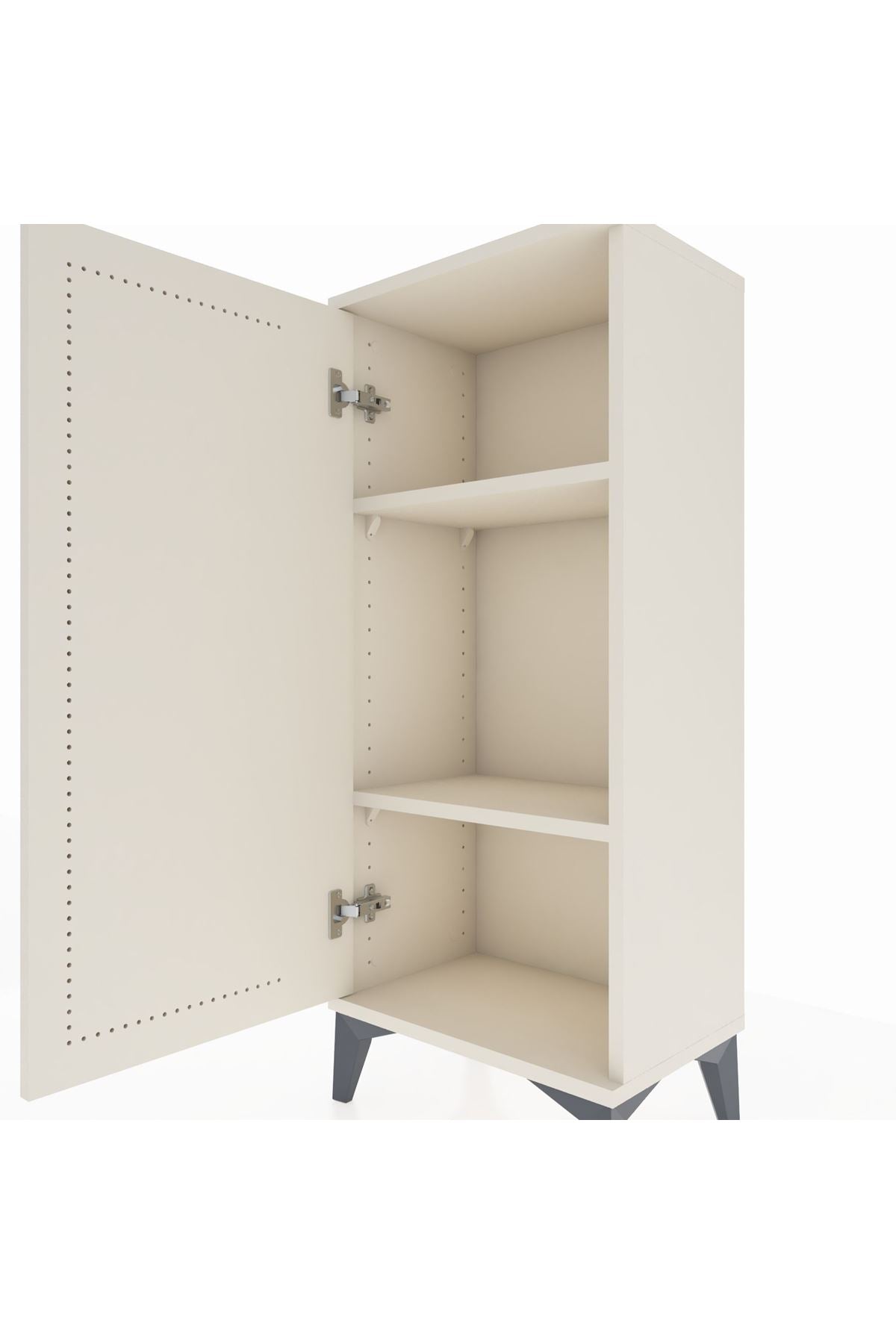 Arges Komodin 2 Raflı Tek Kapaklı 44x30x106 Aytaşı-Aytaşı