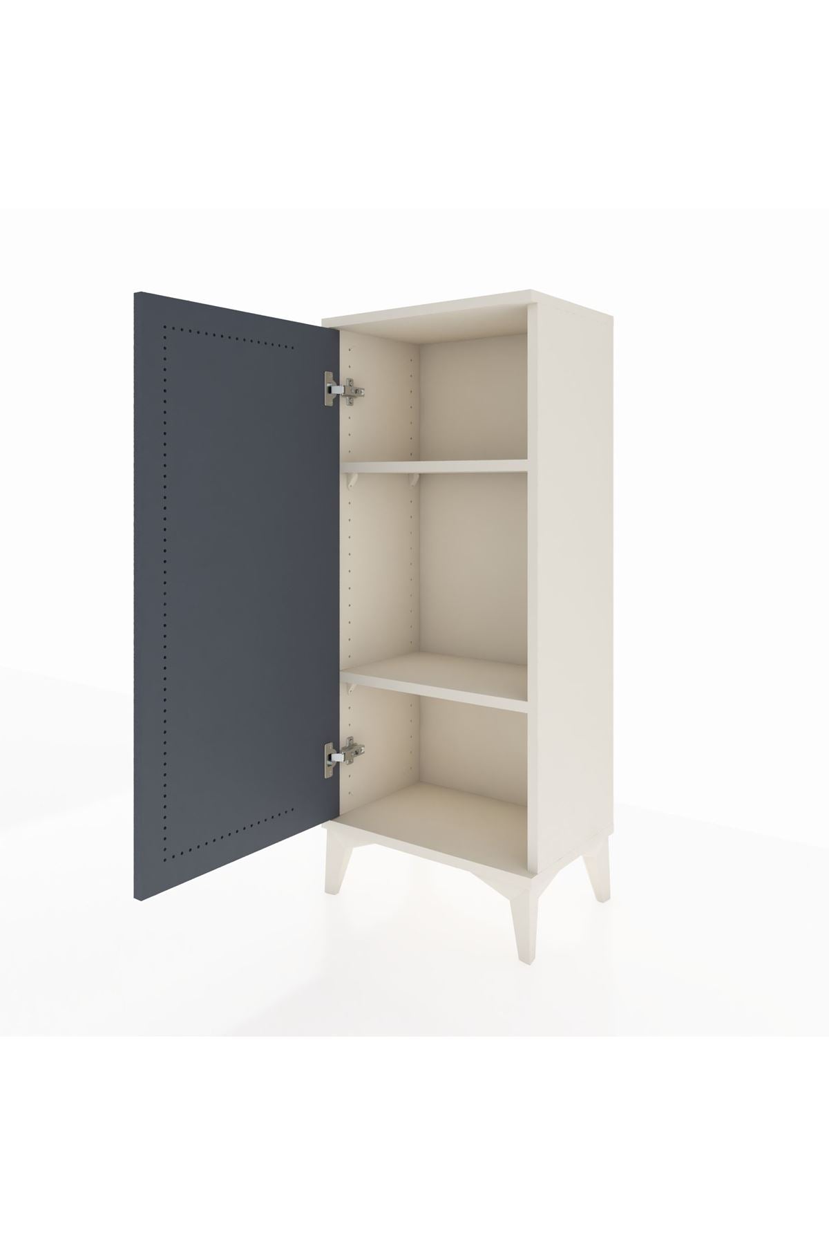 Arges Komodin 2 Raflı Tek Kapaklı 44x30x106 Aytaşı-Antrasit