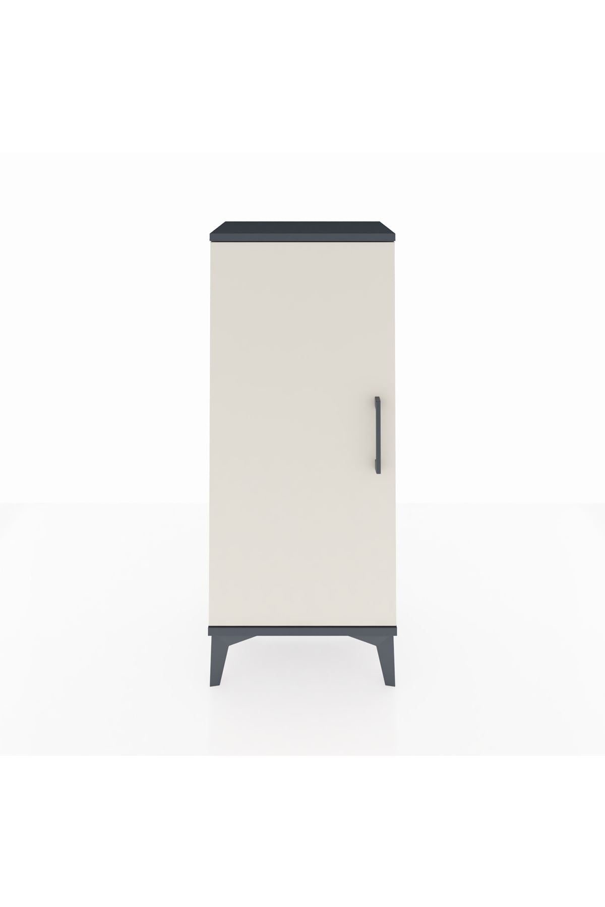 Arges Komodin 2 Raflı Tek Kapaklı 44x30x106 Antrasit-Aytaşı