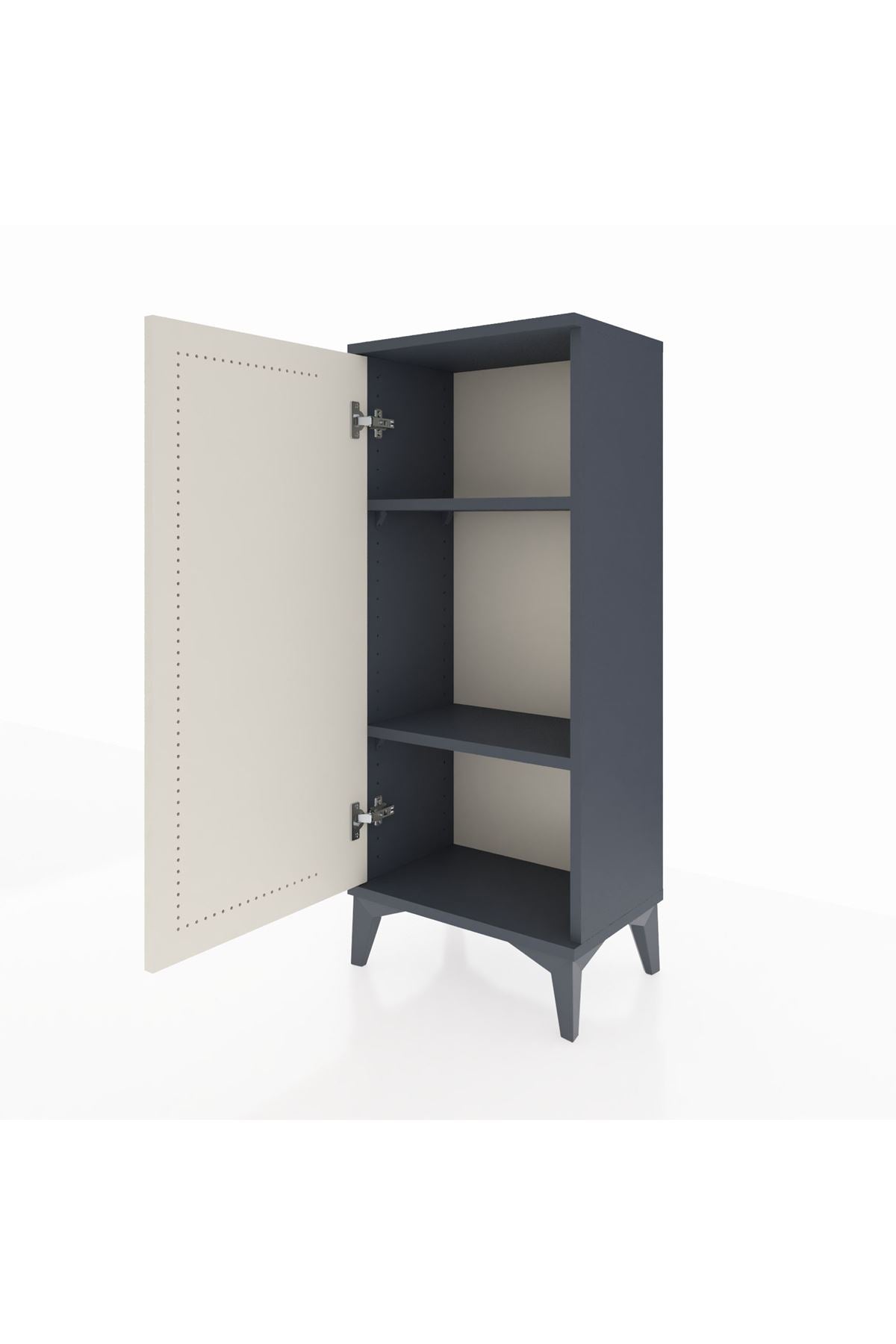 Arges Komodin 2 Raflı Tek Kapaklı 44x30x106 Antrasit-Aytaşı