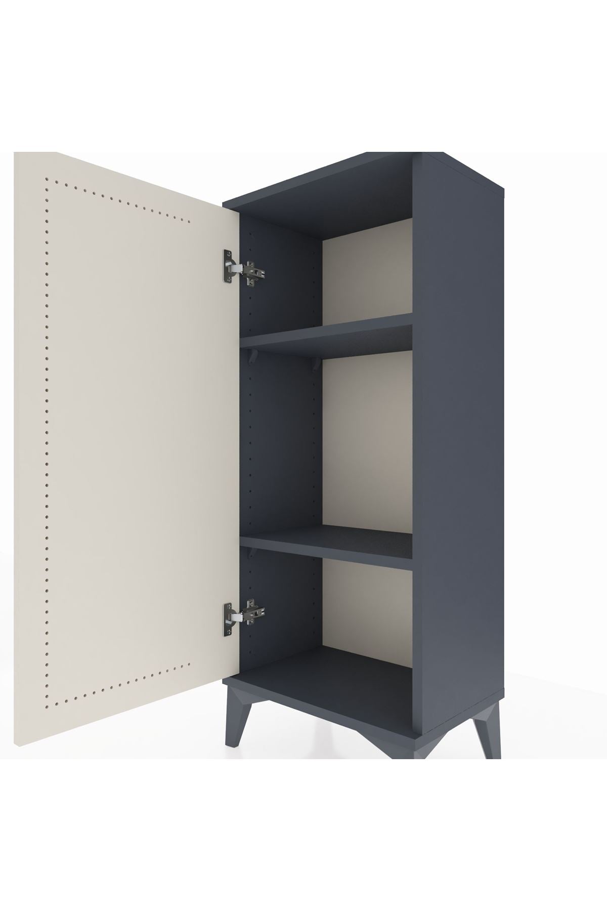 Arges Komodin 2 Raflı Tek Kapaklı 44x30x106 Antrasit-Aytaşı