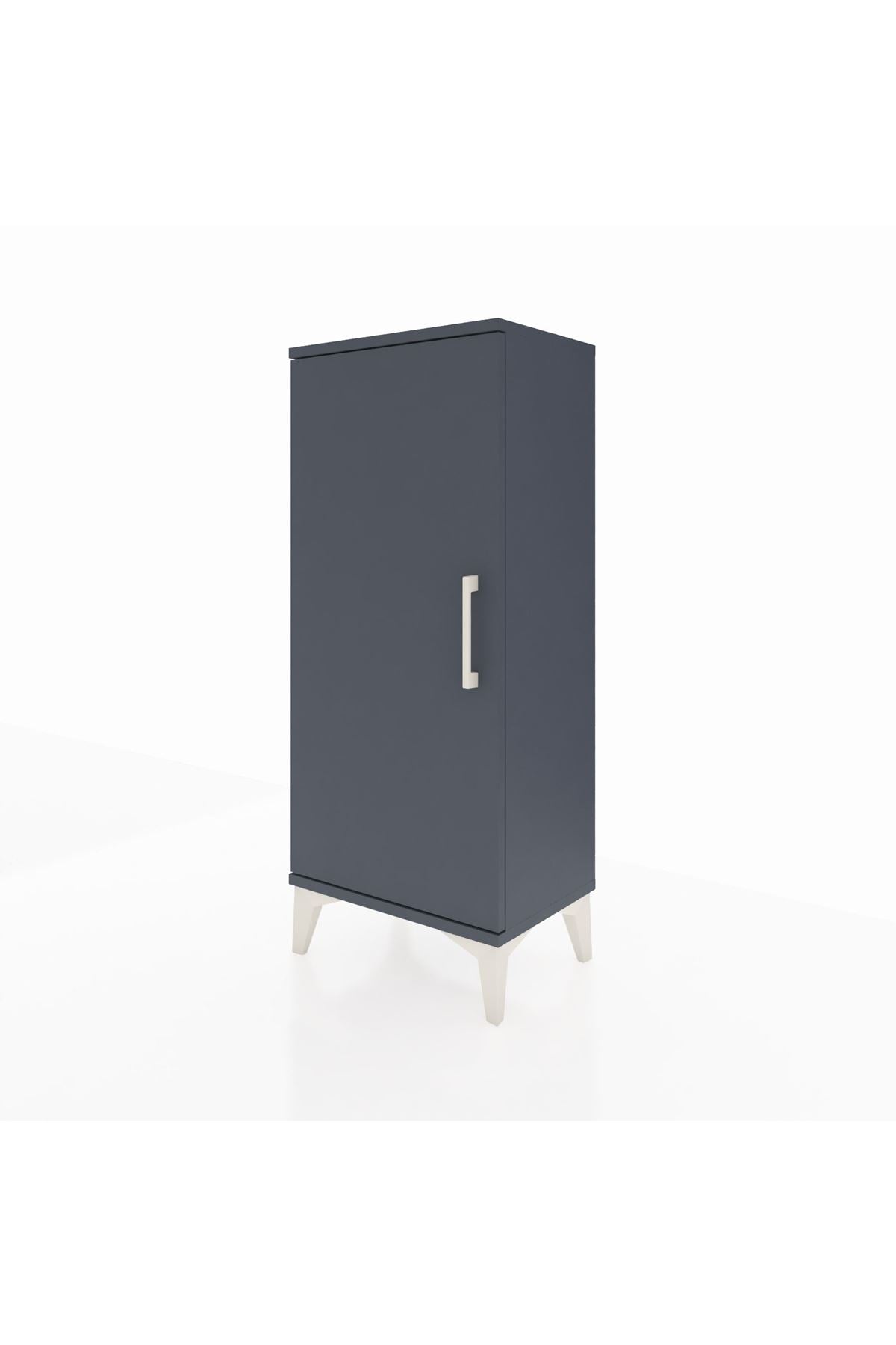 Arges Komodin 2 Raflı Tek Kapaklı 44x30x106 Antrasit-Antrasit